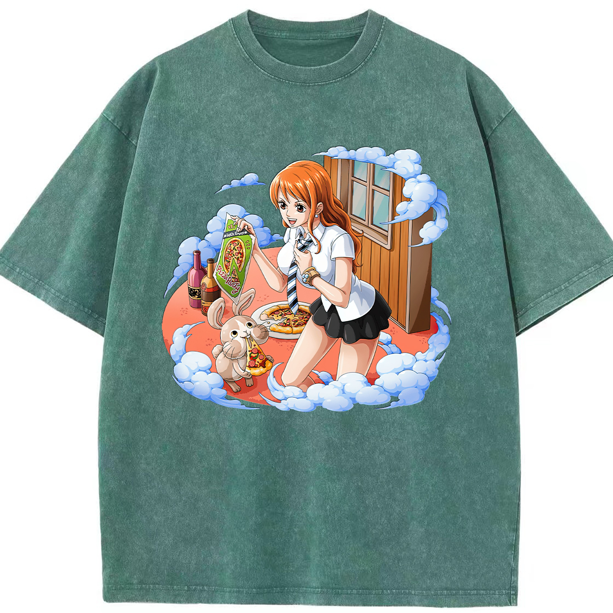 ワンピース ナミ ONE PIECE Nami 綿100% ヴィンテージ風 半袖Tシャツ（フロントプリント）